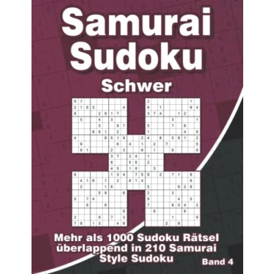 Abbildung von Samurai Sudoku Schwer für Erfahrene: Rätselbuch Erwachsene mit 1000 überlappenden in 210 Style Rätsel
