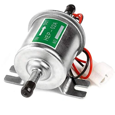 Abbildung von Litensh Universelle elektrische Kraftstoffpumpe, Hochleistungsdruck Gas Diesel Inline Niederdruck Metallpumpe Modul Schraube Befestigungsdraht für Benzin und HEP 02A (Silber)