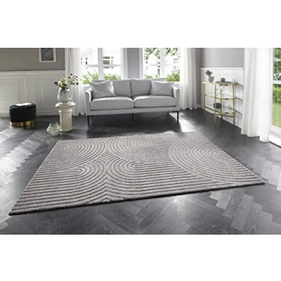 Abbildung von ELLE DECORATION Designteppich »Panglao«, rechteckig, 14 mm Höhe, flauschiger uni Kurzflor, Hoch Tief Struktur, modern, Wohnzimmer