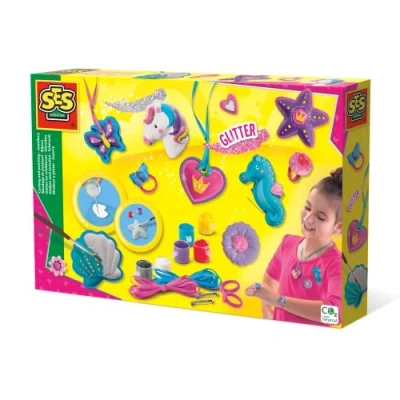 Abbildung von SES Creative 01291 Schmuck Selber Machen Gips Gießen, Kreatives Bastelset für Kinder