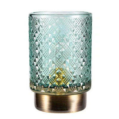 Abbildung von Pauleen 48131 Modern Glamour mobile Tischleuchte Glas Tischlampe Timerfunktion 6H Batterie Glaslampe ohne Kabel Türkis Glas/Metall
