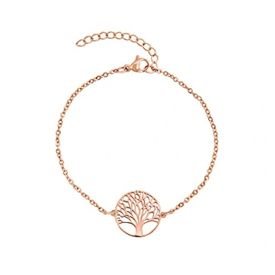 Abbildung von Nuoli® Lebensbaum Armband Damen Rosegold (15 + 5cm verstellbar) Baum des Lebens Armkette für Frauen &amp; Mädchen, aus Edelstahl