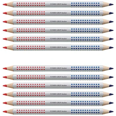 Abbildung von Faber Castell 110910 Jumbo Grip Silbentrennstift Bicolor rot und blau (12 Bicolor)