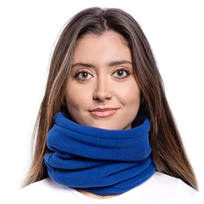 Abbildung von ...KARL LOVEN Damen Loop Schal Hals wärmer Herren Schnalle Winter Fleece Futter Unisex warme Hut Maske Sport Ski Motorrad Fahrrad Snowboard Wandern Blau