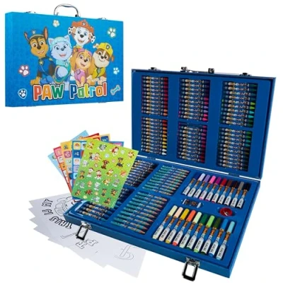 Abbildung von PAW PATROL Malkoffer für Kinder 130tlg. Kreativ Set ab 3 Jahren mit Buntstiften, Marker, Ausmalbögen