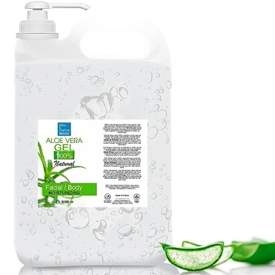 Abbildung von bleu &amp; marine Bretania Bio Aloe Vera Gel Vegan Pflege für Haut und Haar Natürlich Parabenfrei Ideal trockene geschädigte Haut, 5000 ml
