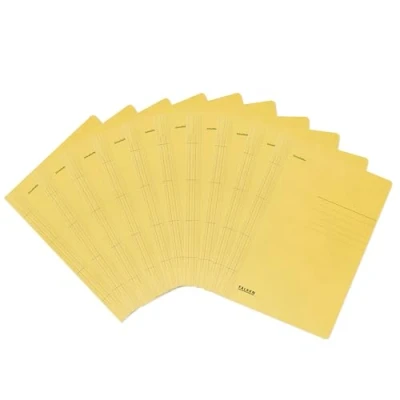 Abbildung von Original Falken 100er Pack Recycling Schnellhefter DIN A4 gelb. Made in Germany Blauer Engel Hefter Papphefter Kartonschnellhefter Schulhefter Pappordner Mappe Schulordner ideal für Schule und Uni