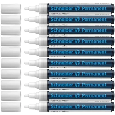 Abbildung von Schneider Maxx 270 Permanentmarker (Rundspitze, Spitze austauschbar, 1 3 mm) 10er Packung weiß