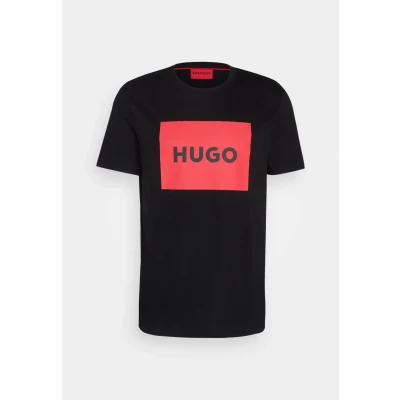 Abbildung von HUGO Dulive Tshirt print, Herren, Größe: Large, Black