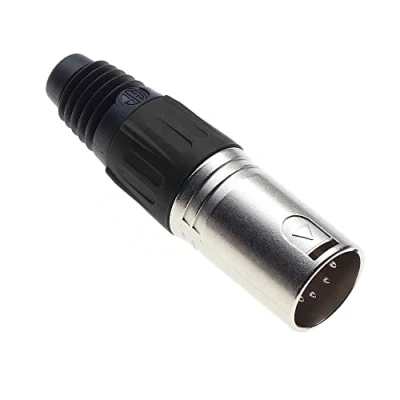 Abbildung von Keple 5 poliger XLR Stecker, schwarz männlicher Audio Mikrofon DMX Stecker Klinkenstecker, nicked Plated Adapter, Metallkonstruktion mit Kunststoffgehäuse