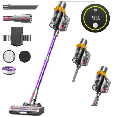 Abbildung von Anyson 45000Pa/550W/70Min Staubsauger Kabellos, 1.6L Akku Super Leise, Akkustaubsauger Selbstladender mit LED Display/Anti Tangle Bürste, Stabstaubsauger für Hartböden Teppiche Tierhaare
