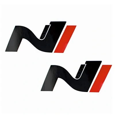 Abbildung von 2er Set Folie Schutzfolie für Dekor Logo Vorne und Hinten Emblem Aufkleber Front Heck Selbstklebend Passgenau Auto K054 (Carbon/Schwarz/Rot)