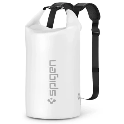 Abbildung von Spigen Aqua Shield wasserdichte Tasche 30L Dry Bag wasserfester Rucksack Beutel für Strand, Schwimmen, Camping, Bootfahren, Kajakfahren Snow White