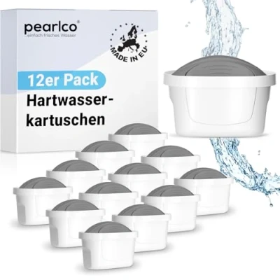 Abbildung von PearlCo Protect+ unimax Pack 12 Filterkartuschen für sehr hartes Wasser passt zu Brita Maxtra
