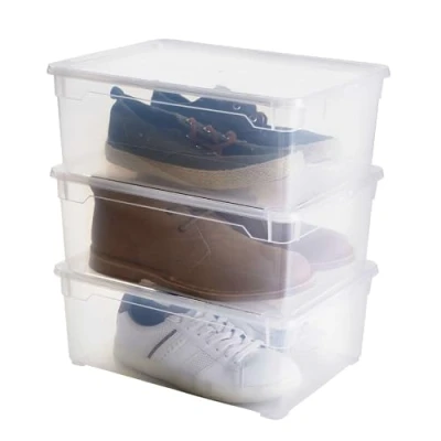 Abbildung von Rotho Clear 3er Set Aufbewahrungsbox 10l mit Deckel, Kunststoff (PP) BPA frei, transparent, 3 x (36.0 26.0 14.0 cm)