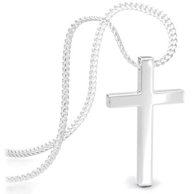 Abbildung von SERASAR Kette Kreuz Damen Halskette Silber Jesus Frauen mit Anhänger Schmuck Edelstahl Kruzifix