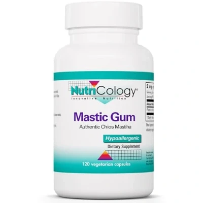 Abbildung von Nutricology, Mastic Gum (Mastix), 500mg, 120 vegane Kapseln, Laborgeprüft, Vegetarisch, Glutenfrei, Sojafrei, Ohne Gentechnik