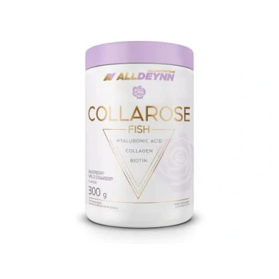 Abbildung von ALLDEYNN Collarose Fischkollagen Pulver Hydrolysat mit Hyaluronsäure, Biotin Anti Aging Hautbehandlung Haarergänzungsmittel 300g Himbeere Wilderdbeere
