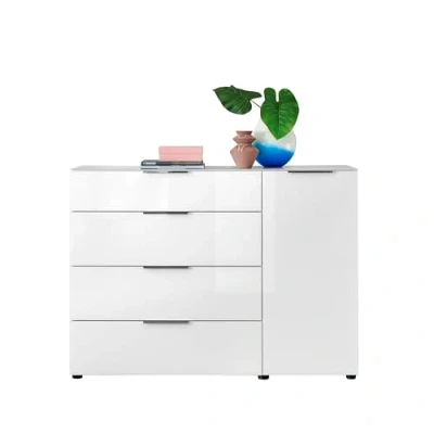 Abbildung von Stella Trading Kommode SANTORIN Anthrazit mit Glasfront, 135 x 99 40 cm (B/H/T), Holzwerkstoff