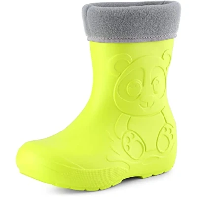 Abbildung von Ladeheid Eva Kinder Jungen Mädchen Gummistiefel Regenschuhe gefüttert LA CA 11 (Limone, 28/29 EU)