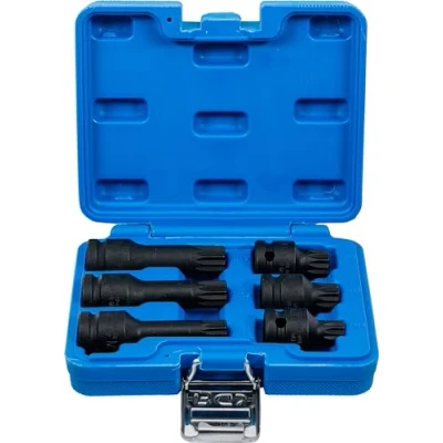 Abbildung von BGS 5380 Kraft Bit Einsatz Satz 6 tlg. 12,5 mm (1/2&quot;) Innenvielzahn (für XZN) M14 M18 Biteinsätze für Hand und Schlagschrauber CR MO Stahl