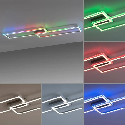 Abbildung von JUST LIGHT Deckenleuchte »FELIX60«, 2 flammig, Leuchtmittel LED Board fest integriert integriert, LED, CCT über Fernbedienung, RGB Rainbow, Infrarot inkl., dimmbar