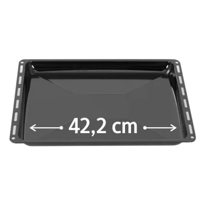 Abbildung von ICQN Backblech 422 x 370 30 mm, Emailliert Fettpfanne für Backofen und Herd, Passend ELECTROLUX, AEG, IKEA, ZANUSSI, JUNO, ZOPPAS Kratzfest &amp; Rostfrei, 42,2x37x3 cm