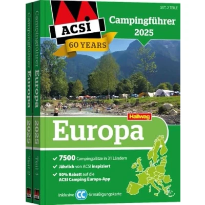 Abbildung von ACSI Campingführer Europa 2025: Bestehend aus 2 Bänden inkl. CampingCard Ermässigungskarte