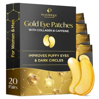 Abbildung von Plantifique Augenpads Gegen Augenringe Eye Pads 20 Paare Augenmaske Patches Pad Mask Augen Gel Tränensäcke Elixir aus Gold Glucomannan Koffein