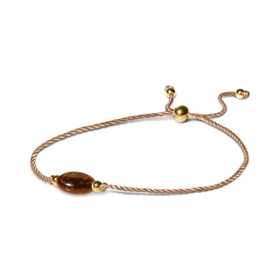 Abbildung von PURAJA Edelstein Armband Damen Tigerauge Mit 18k echt vergoldeten Edelstahl Perlen Handgemacht Glücksarmband Mutmacher