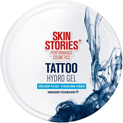 Abbildung von SKIN STORIES Tattoo Hydro Gel (75 ml), kühlendes mit InkGuard Technology für strahlende Tattoofarben, feuchtigkeitsspendendes Aloe Vera beanspruchte Haut