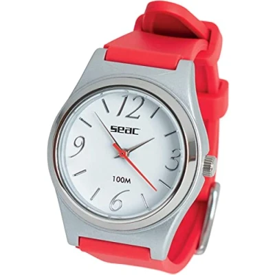 Abbildung von SEAC Unisex Erwachsene Classic Damenuhr, wasserdicht, 100 m, Edelstahl, hellblau, Standard