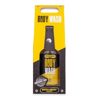 Abbildung von Accentra Duschgel BATH + BODY TOOLKIT in Bierflaschenoptik inkl. Geschenkbox, 360ml, Duft: Sandalwood &amp; Musk Bade und Dusch Gel für Männer
