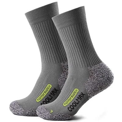 Abbildung von Piarini 2 Paar Coolmax Wandersocken Outdoorsocken Funktionssocken lang grau 39 42