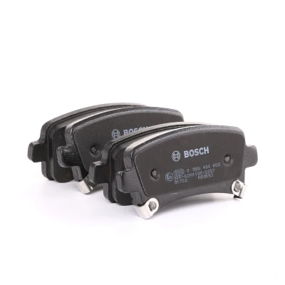 Abbildung von BOSCH 0 986 494 668 Bremsbelagsatz Low Metallic mit akustischer Verschleißwarnung Anti Quietsch Blech, Montageanleitung