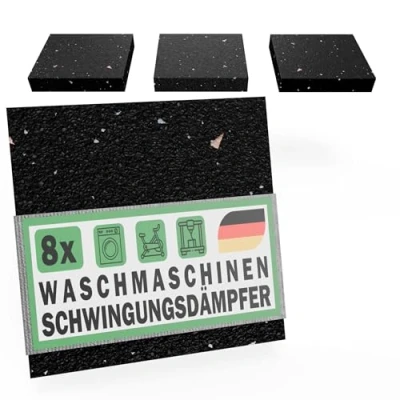 Abbildung von Schwingungsdämpfer Waschmaschine Unterlage 8 St Antivibrationsmatte Trockner 90x90x3mm recyceltes Gummigranulat Made in Germany