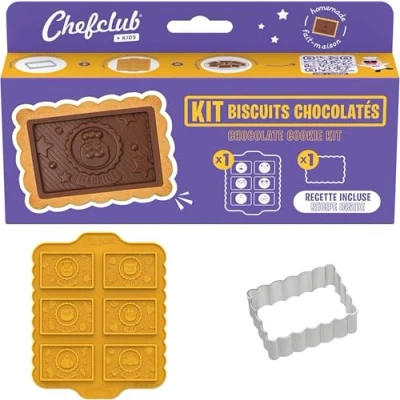 Abbildung von Chefclub Kids Schokoladen Keks Set Schokoladenform Keksausstecher Rezept für die Kinderküche, Yellow
