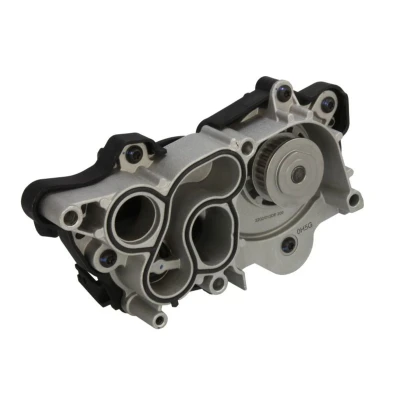 Abbildung von Saleri SIL PA1545BH1 Wasserpumpe 28 Thermostat in verbaut, ohne Anschlussrohr, mit Deckel mechanisch Kunststoffgehäuse VOLKSWAGEN: Golf 7