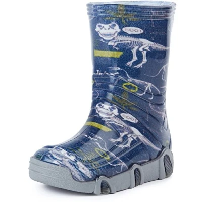 Abbildung von Ladeheid Kinder Mädchen Jungen Gummistiefel SwkBW 27 (Dunkelblau Dinosaurier, 25/26 EU)
