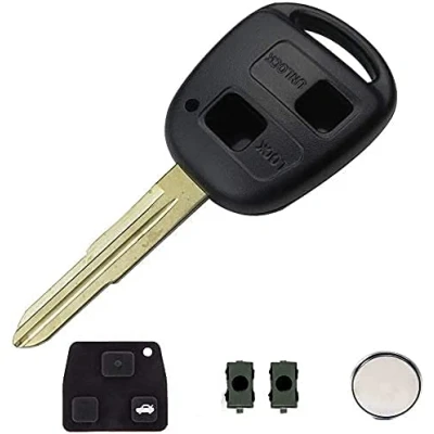Abbildung von Schlüsselgehäuse Zubehör Ersatzteile Schlüsselabdeckung Auto Fernbedienung 2 Tasten Kompatibel mit Toyota Yaris (Schale+Tasten+Schalter+Batterie) (Schale, Gehäuse)
