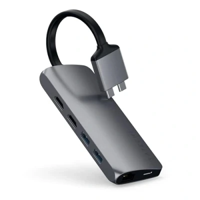 Abbildung von Satechi Type C Dual Multimedia Adapter space gray ST TCDMMAM
