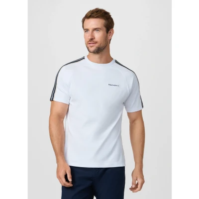 Abbildung von Hackett London TAPE TEE Tshirt print, Herren, Größe: Small, Optic white