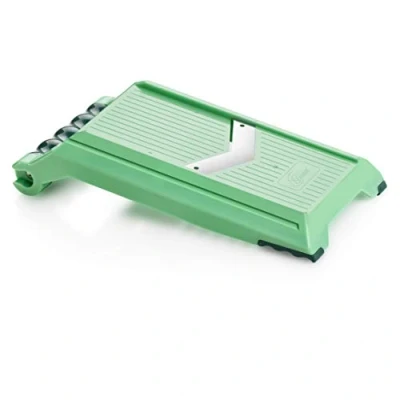 Abbildung von Genius Nicer Dicer Chef Speed Slicer verstellbarer Hobel inkl. Handy Hopper (2 Teile) zum Schneiden von dünnen Scheiben (1 5mm) Gurkenhobel Gemüsehobel Gemüseschneider, Grün