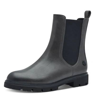 Abbildung von MARCO TOZZI by Guido Maria Kretschmer Damen Chelsea Boots Flach mit Reißverschluss, Grau (Dk.Grey), 38 EU