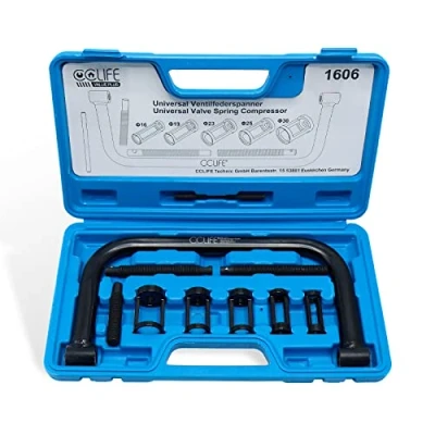 Abbildung von CCLIFE 10tlg Universal Ventilfederspanner Ventilfeder Spanner Satz Ventil Montage Kompressor Kit Werkzeug