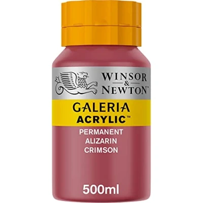 Abbildung von Winsor &amp; Newton 2150466 Galeria Acrylfarbe, hohe Pigmentierung, lichtecht, buttrige Konsistenz, 500 ml Topf Permanent Alizarinkarmesin