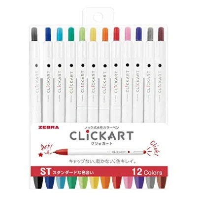 Abbildung von Zebra Clickart WYSS22 12CST Stift auf Wasserbasis, Standard Set, 12 Farben