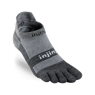 Abbildung von Injinji Herren Run Lightweight No Show Wool Toesocks, Herren, anthrazit, Large