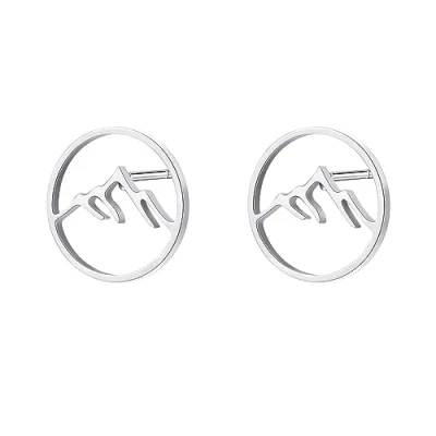 Abbildung von Happiness Boutique Damen Berg Ohstecker Offen Kreis Ohrringe Edestahl in Silber