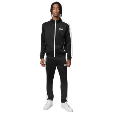Abbildung von Lonsdale Normale Passform Manhay Trainingsanzug, Herren, Größe: XL, Black white